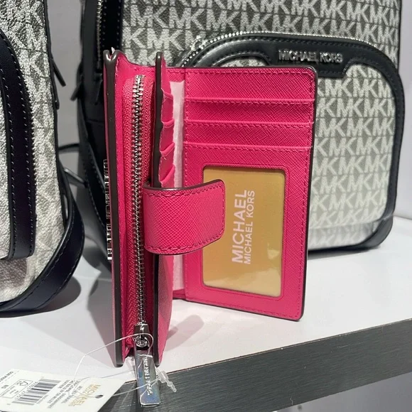 Michael Kors Medium Saffiano Leather Bifold WalletNWT Dragonfruit